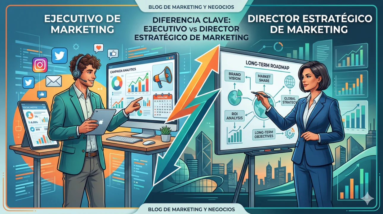 Director Estratégico de Marketing vs. Ejecutivo de Marketing: ¿Cuál es la diferencia real?